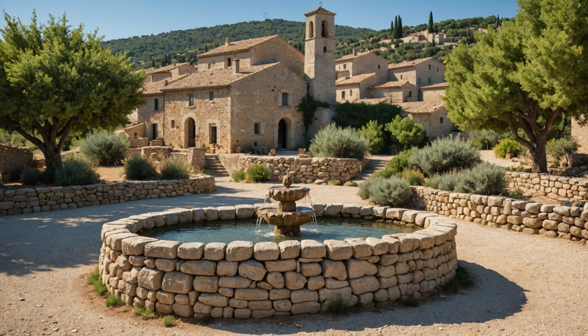 Village provençal en période de sécheresse et de restriction d'eau dans les Alpes-Maritimes
