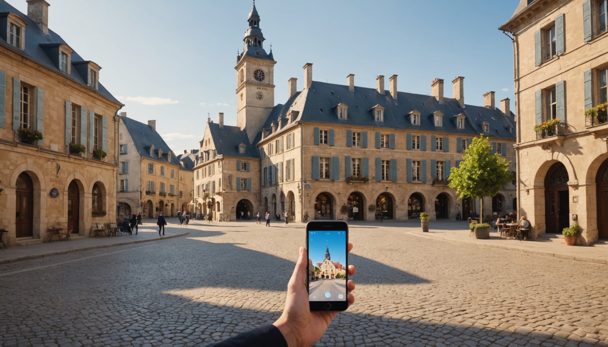 Illustration d'une application citoyenne municipale dans une petite ville française
